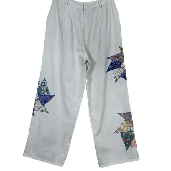 ANTHROPOLOGIE FOREVER THAT GIRL PALAZZO QUILTED PATCHWORK PANTS SIZE MEDIUM